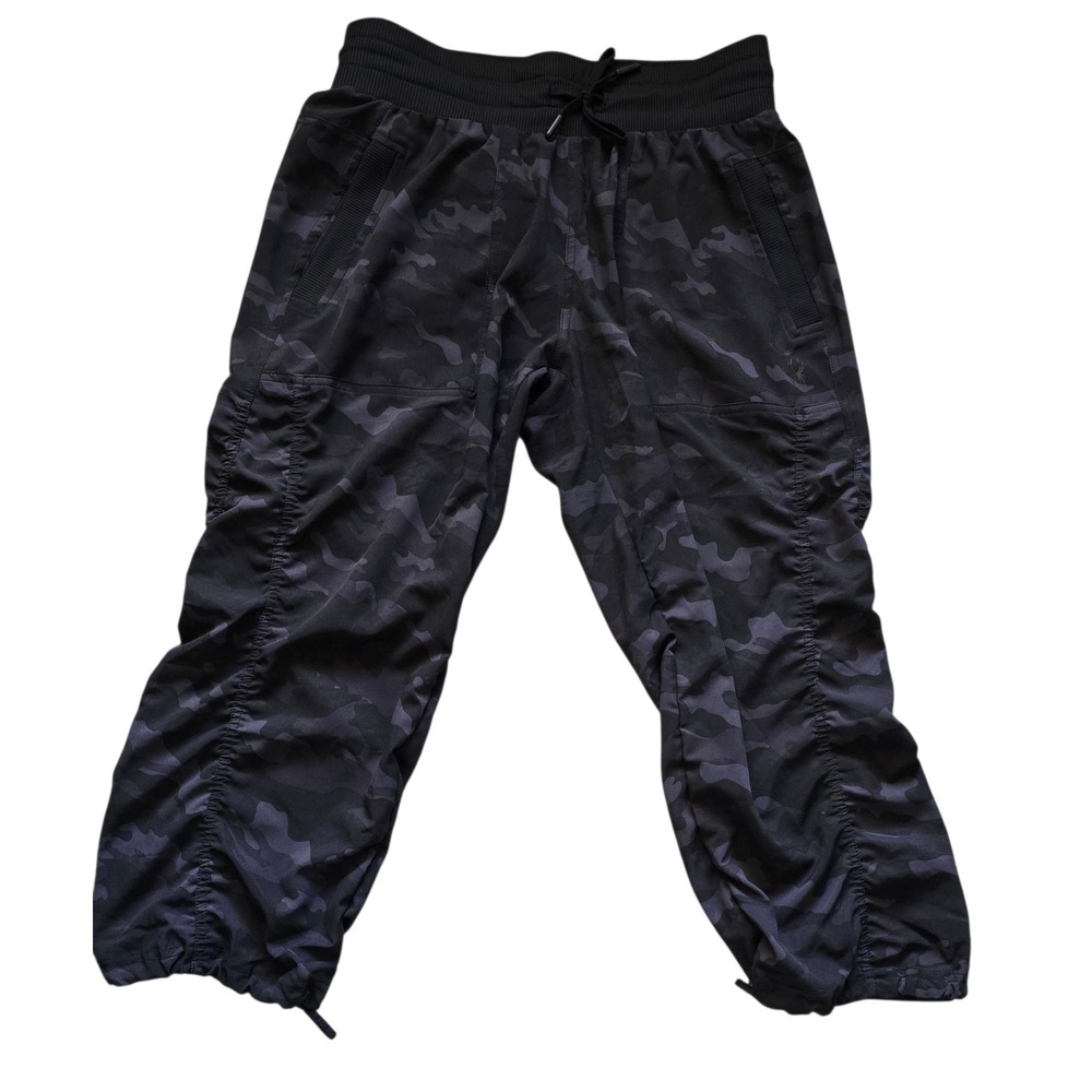 Spyder Active Women's Camouflage Jogger Pants, Drawstring Ankle, Black, Size S
